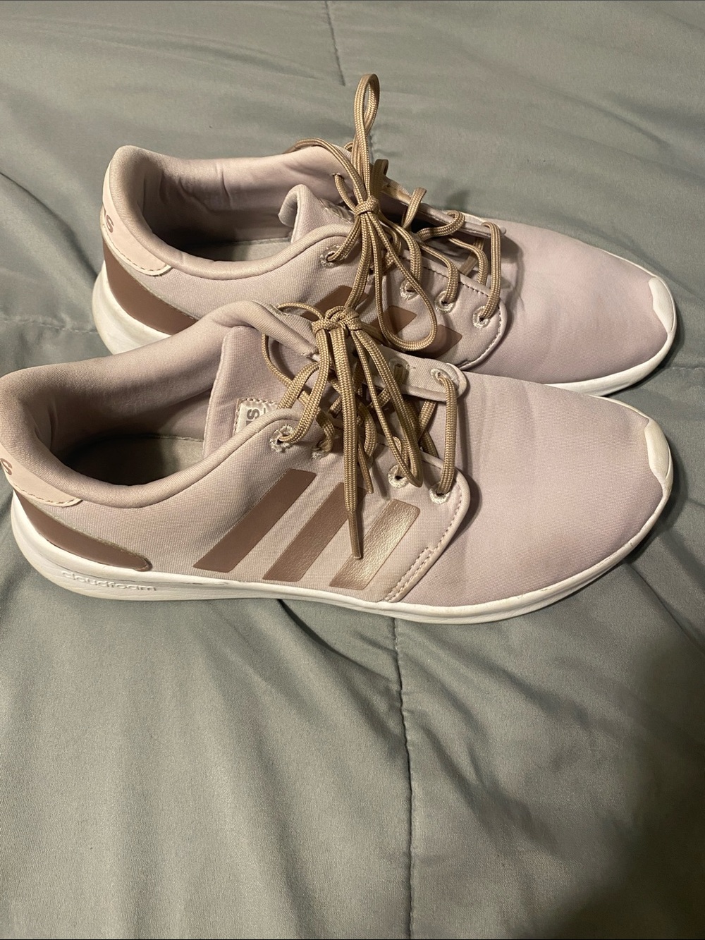 Adidas Women's Nude Pink Lace-Up Athletic Sneakers